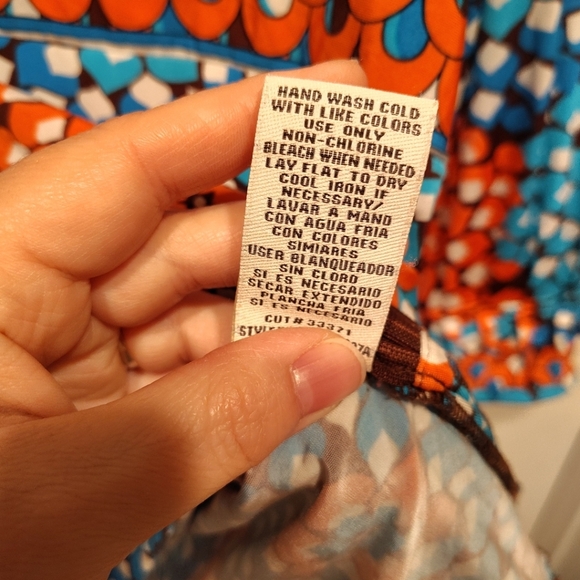 Eci New York Multicolor Mosaic Floral Babydoll V-Neck Tunic Top Sz M Y2K Boho - Picture 6 of 8